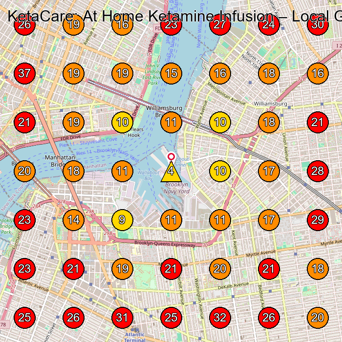 KetaCare: At Home Ketamine Infusion GeoGrid visibility map for Veterinarian in None